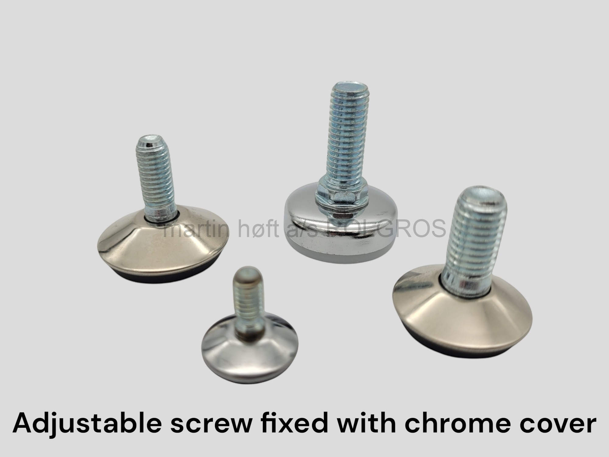 Adjustable screw fixed with chrome cover - Adjustable glides : Martin Høft