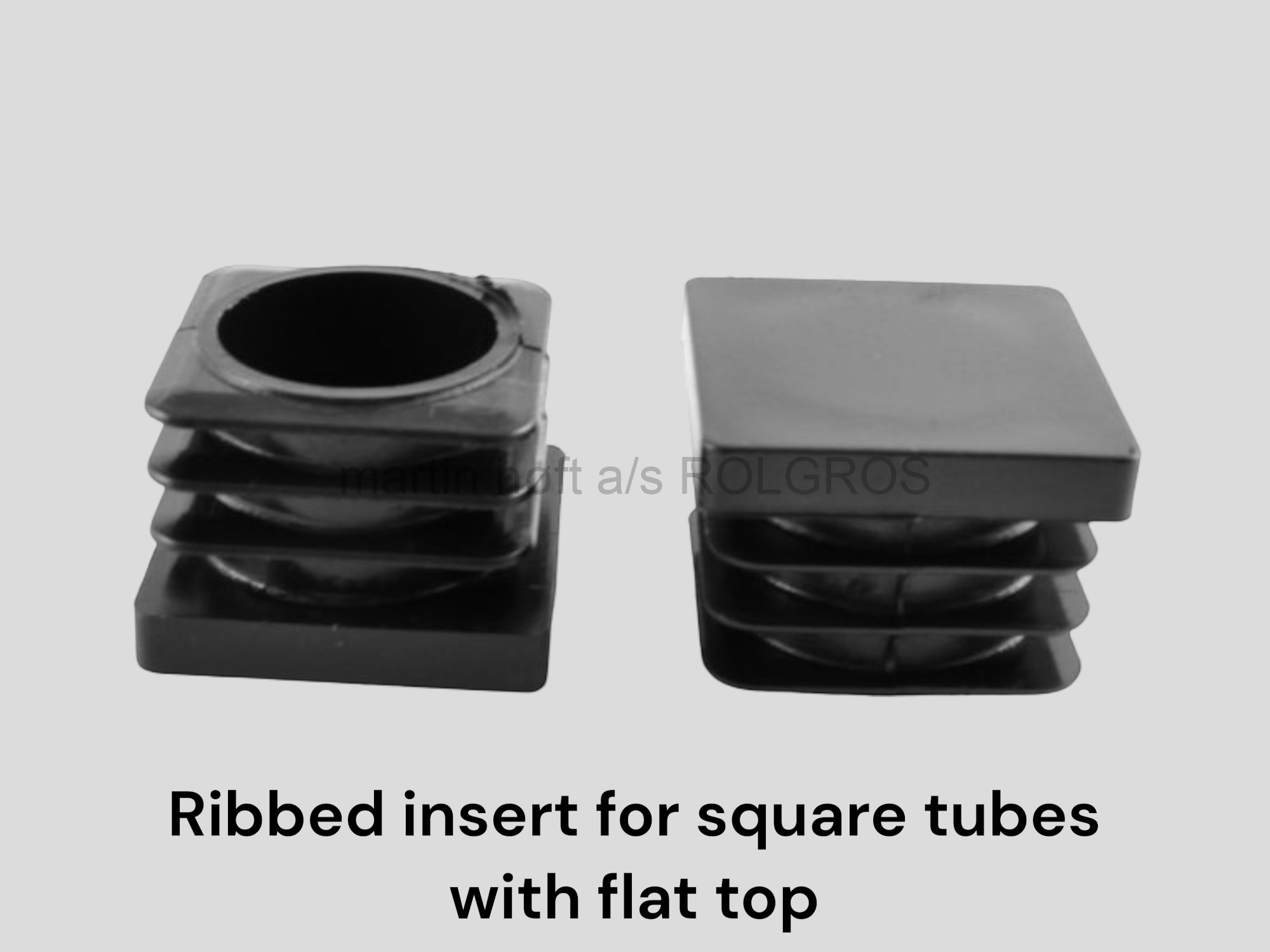 Ribbed insert for square tubes with flat top - Insert for square tubes ...