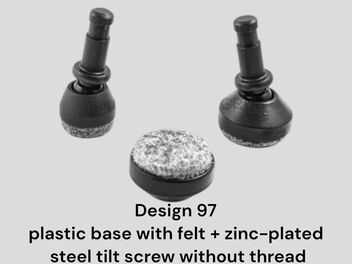 Part 97, plastic base with felt + zinc-plated steel tilt screw without thread