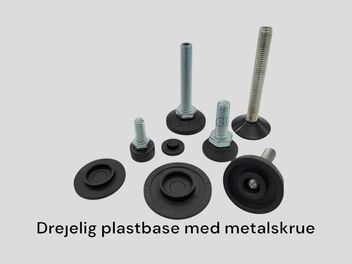 Drejelig plastbase med metalskrue