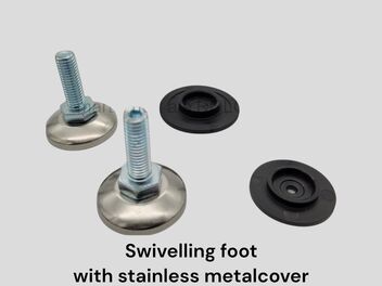 Swivelling foot w. stainless metalcover