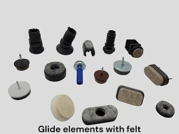Glide elements with felt