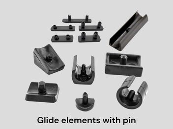 Glide elements with pin