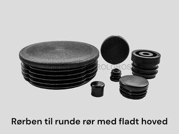 Rørben til runde rør med fladt hoved