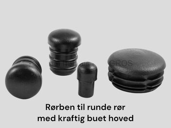 Rørben til runde rør med kraftig buet hoved
