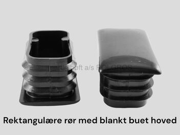 Rektangulære rør med blankt buet hoved