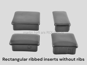 Rectangular ribbed inserts without ribs